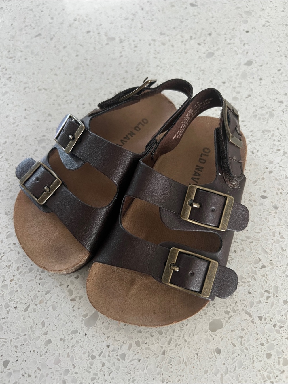 Old Navy Dark Brown Buckle Strap Sandals